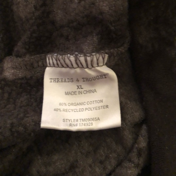 Threads 4 Thought sweatpants cotton/polyester blend gray size XL - Picture 3 of 5